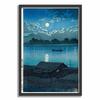 «Місяць над річкою Аракава» Кавасе Хасуй, Зроблено в Японії (В рамці), Розмір А4 (33x24см), Мистецтво в рамі, Постер, Шінбанга, Картина в рамі, Якість галереї