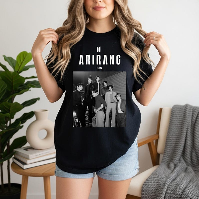 

2026 Summer Fashion Men Women BTS Airang World Tour T-shirt, Concert Tee, K-pop Band Shirt, Unisex Army Shirt 4XL