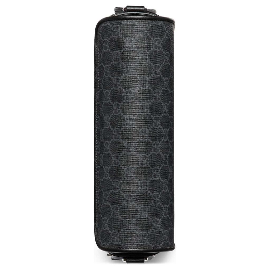 Gucci Adjustable Shoulder Strap Magnetic Flap Closure Canvas And Leather Trimmed Crossbody Bag Men Bags Gray 792124-FADJA-1042