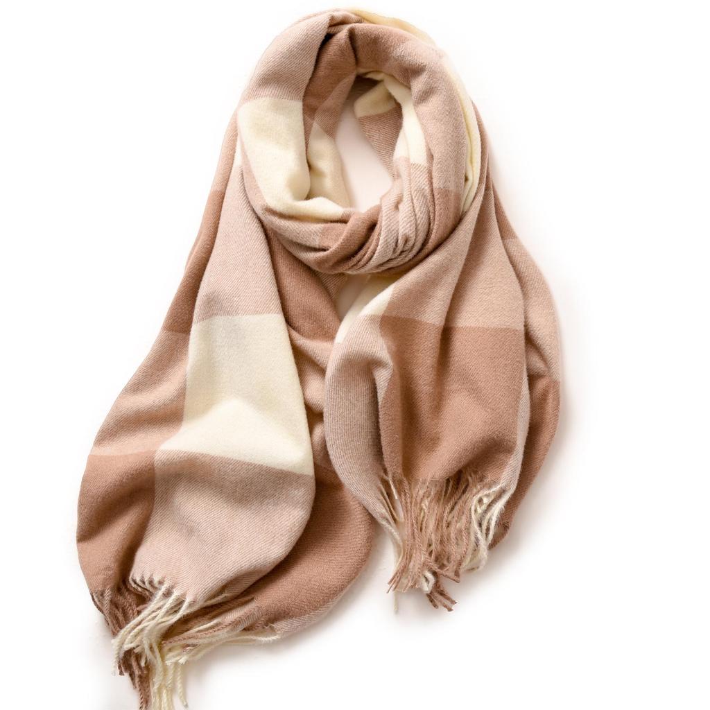 2025 Elegant Women's Striped Plaid Shawl – High-End Autumn/Winter Fashion Scarf