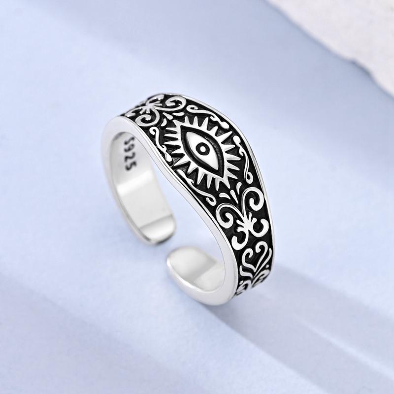 Original 925 Silver Adjustable Rings Eyes Clover Cat Dog Classic Design Ring High Quality Ladies Jewelry For Vacation