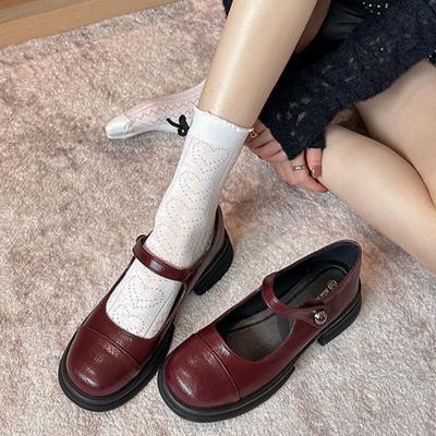 Modă Primăvara 2025 Pantofi cu Toc Mediu pentru Femei Mary Jane Stil Nou Concis Confortabil Pantofi Moi Trend Versatil Pantofi Femei