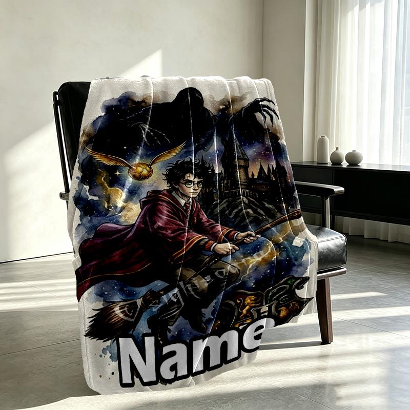 Custom Name Personalized Harry  Potter Print Blankets, Home Decor, Bedroom, Sofa, Camping, Couch, Gifts for Birthday Christmas