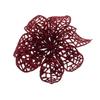 Xmas Tree Decoration Sticky Texture Glitter Fake Flower Christmas Gift 10cm For Home Decoration Garden Decor Christmas Party