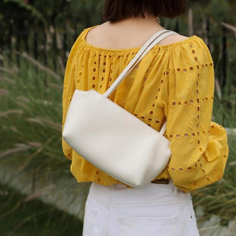 Echt Leer Dames Onderarmtas Klassieke High-End Luxe Schoudertas Europese Amerikaanse Eenvoudige Effen Kleur Fashi Handtas