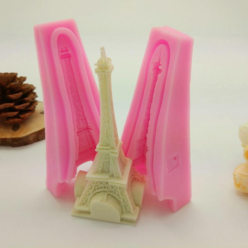 New 2pcs 3D Eiffel Tower Silicone Mold Fondant Molds for DIY Cake Decorating Tools Cake Moulds Soap Mold