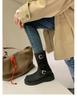 Retro locomotive boots buckle new round head low tube thick-soled boots heightening short boots autumn and winter women