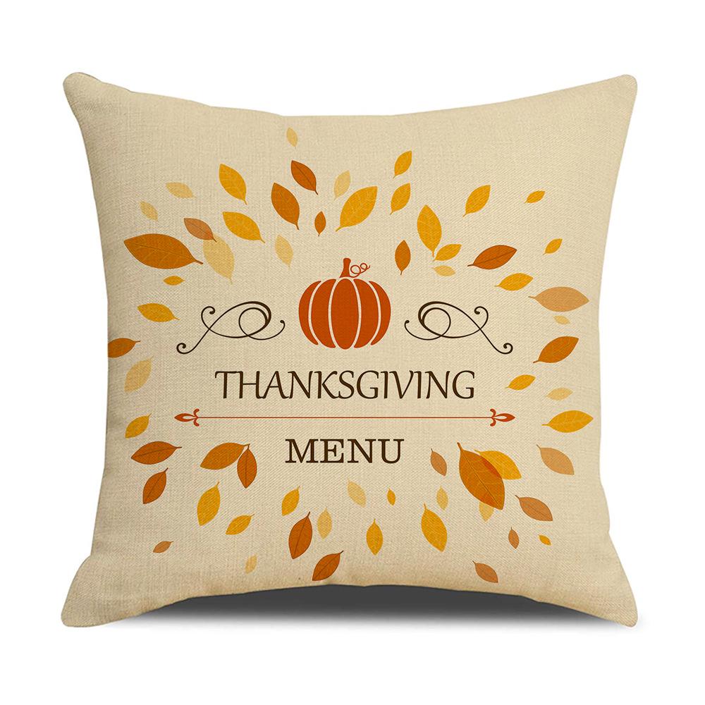 Yellow Thanksgiving Cushion Home Cartoon Turkey Sofa Cushion Linen Office Cushion Cover Home