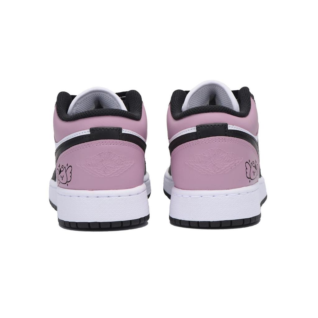 Jordan Air Jordan 1 Puppy Fragment Slip Resistant Abrasion Resistant Low top Vintage Basketball Shoes Men's Black Pink 553558-131(Team85-)