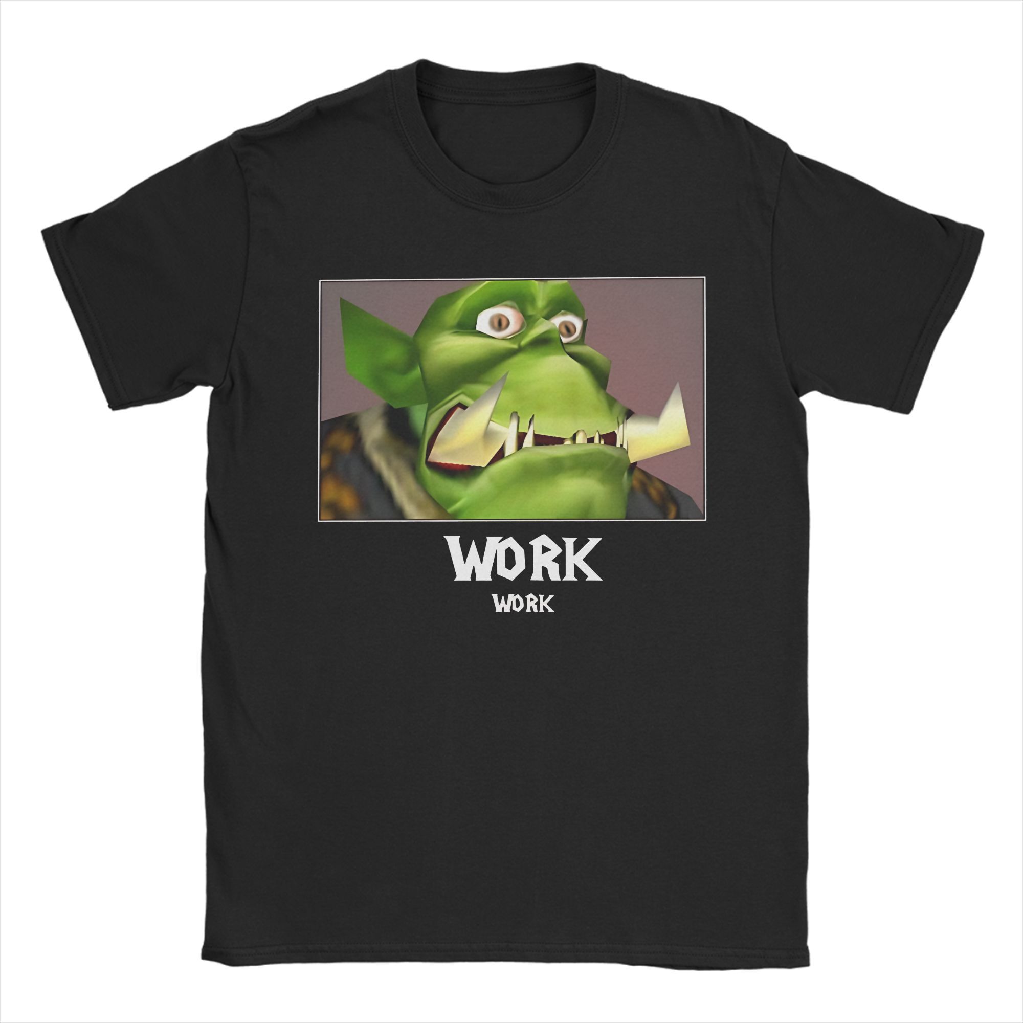

New Arrival WORK WORK Worlds of Warcrafts T Shirt For Unisex 100% Cotton Tee Shirt Short Sleeve Clothes L
