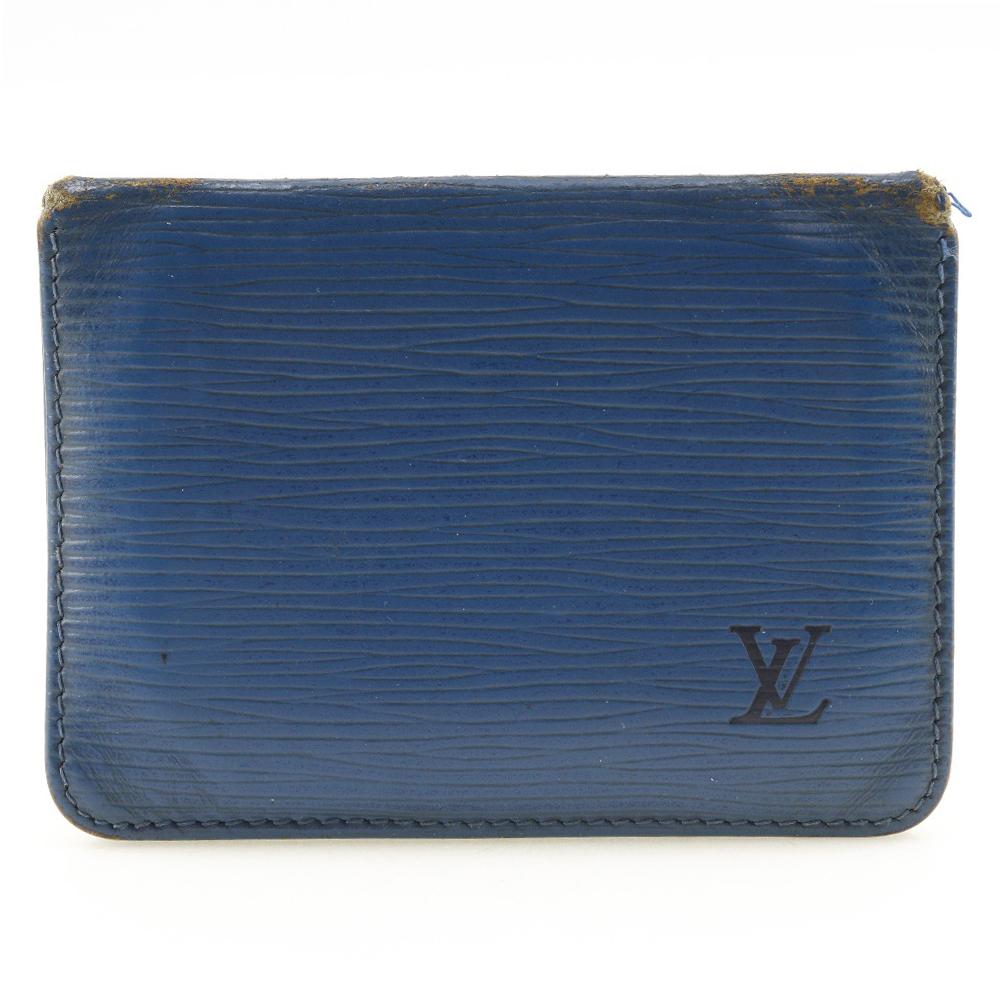 

LOUIS VUITTON Porto 2 Cult Vertical Pass case M63205 Toledo Blue Blue Epi Leather unisex Used