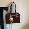 New Leopard Stitching Tote Bag Fashion Retro Matte Large-capacity Handbag Daily Commuter Shoulder Bag