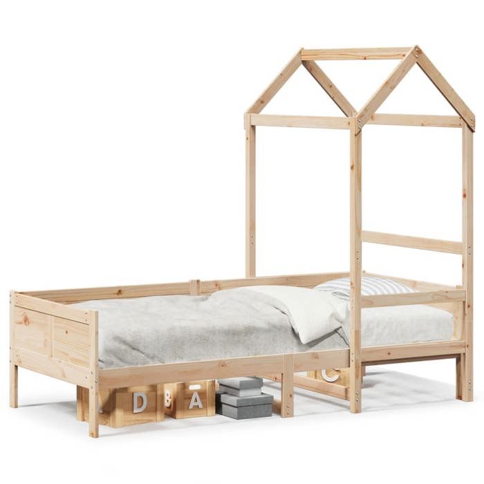 VidaXL Lit de jour avec toit 80x200 cm bois de pin massif, canapé-lit, canapé-lit de jour, lit de nuit, lit d’invité, lit 3282254