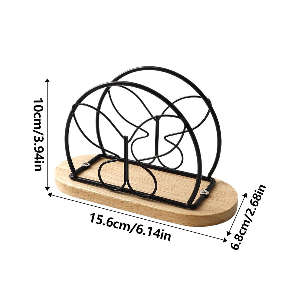 Nordic Iron Wire Tissue Holder Coffee Shop Hotel Restaurant Café Handkerchief Storage Rack Metal Napkin Rack