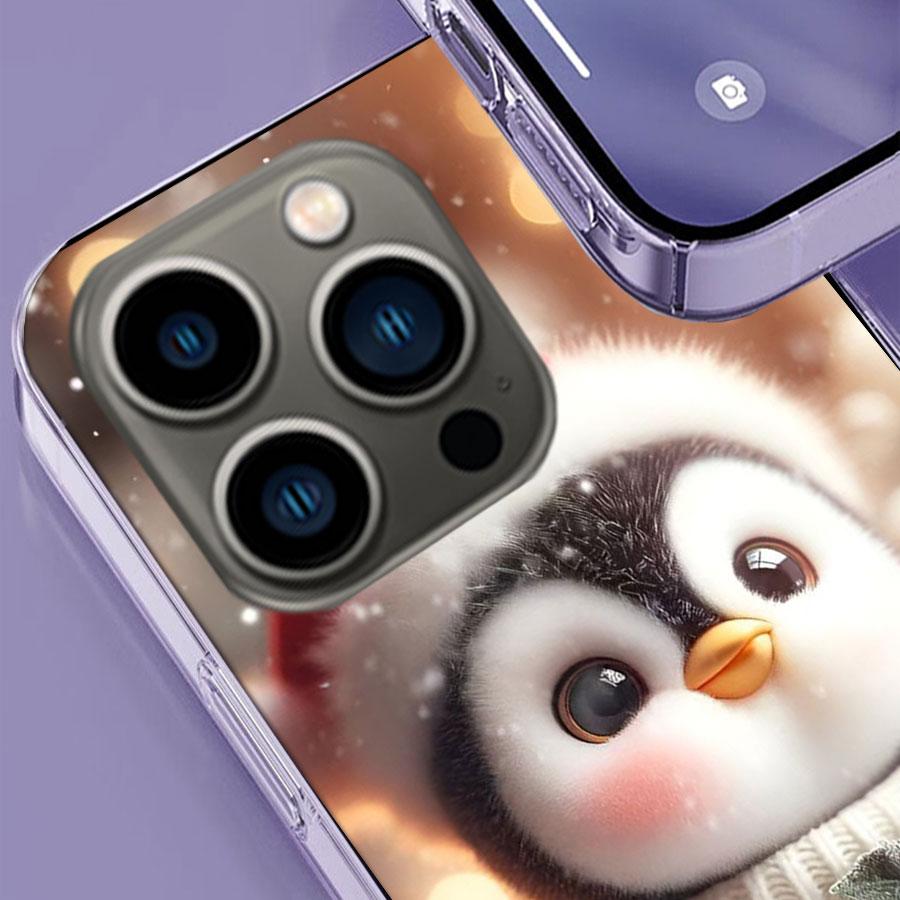 Cute Little Penguin Phone Case For Iphone 17 Air 15 Pro 14 Plus 16 Pro Max 17E 16E 12 13 Mini 11 Cover Cute Fundas