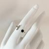 Korean Dark Geometric Drip Glaze Black Ring for Women