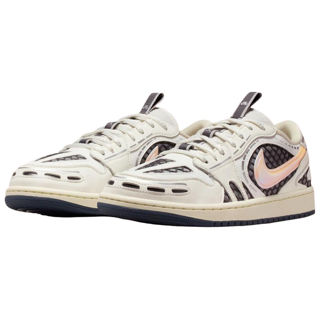 Jordan Air Jordan 1 Low Top Vintage Basketball Shoes Women's White Gray HQ2186-100