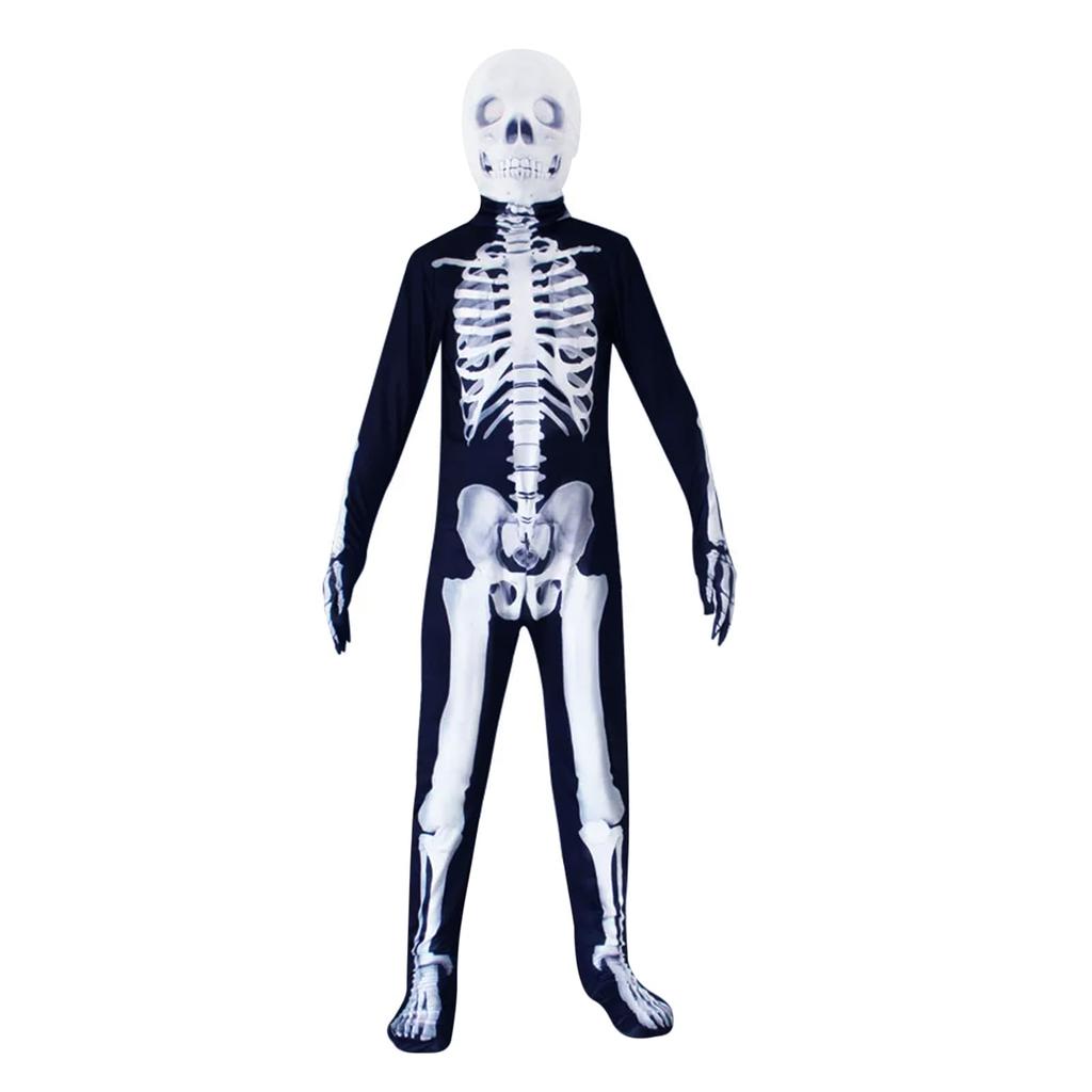 [IPENNYE] Grim Reaper Cosplay Costume for Kids, Halloween Costume, Scary, Ghost, Zombie, Skull, Grim Reaper Costume, Skeleton, Skull, Full Body