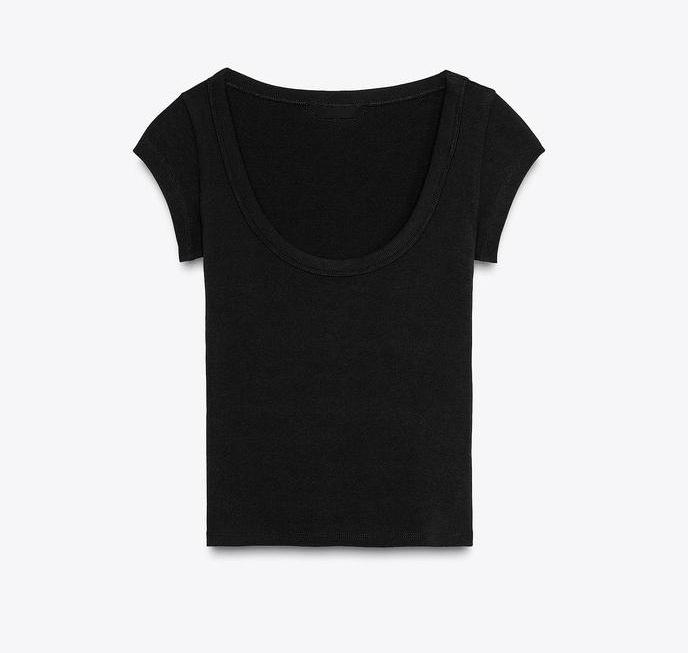 Women's Summer Sweet & Spicy Slim Fit Round Neck Ribbed Cotton T-Shirt, Short Sleeves