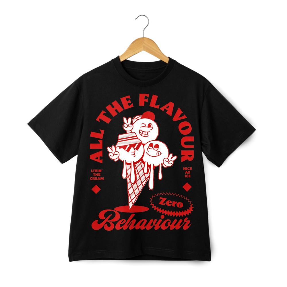 All the Flavour Retro Ice Cream Character Graphic Tee  Livin  the Cream  Graphic XXL