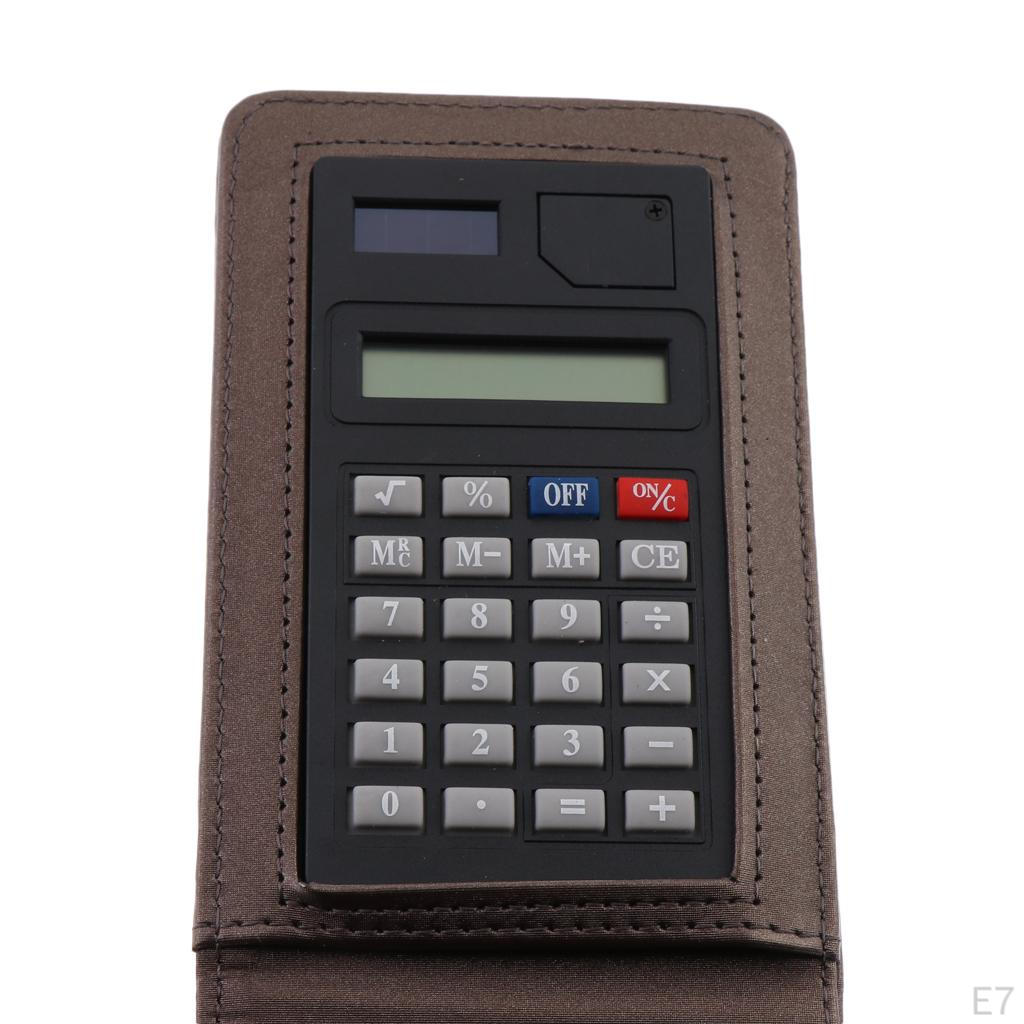 Läder anteckningsbok anteckningsblock konferensmapp med kalkylator