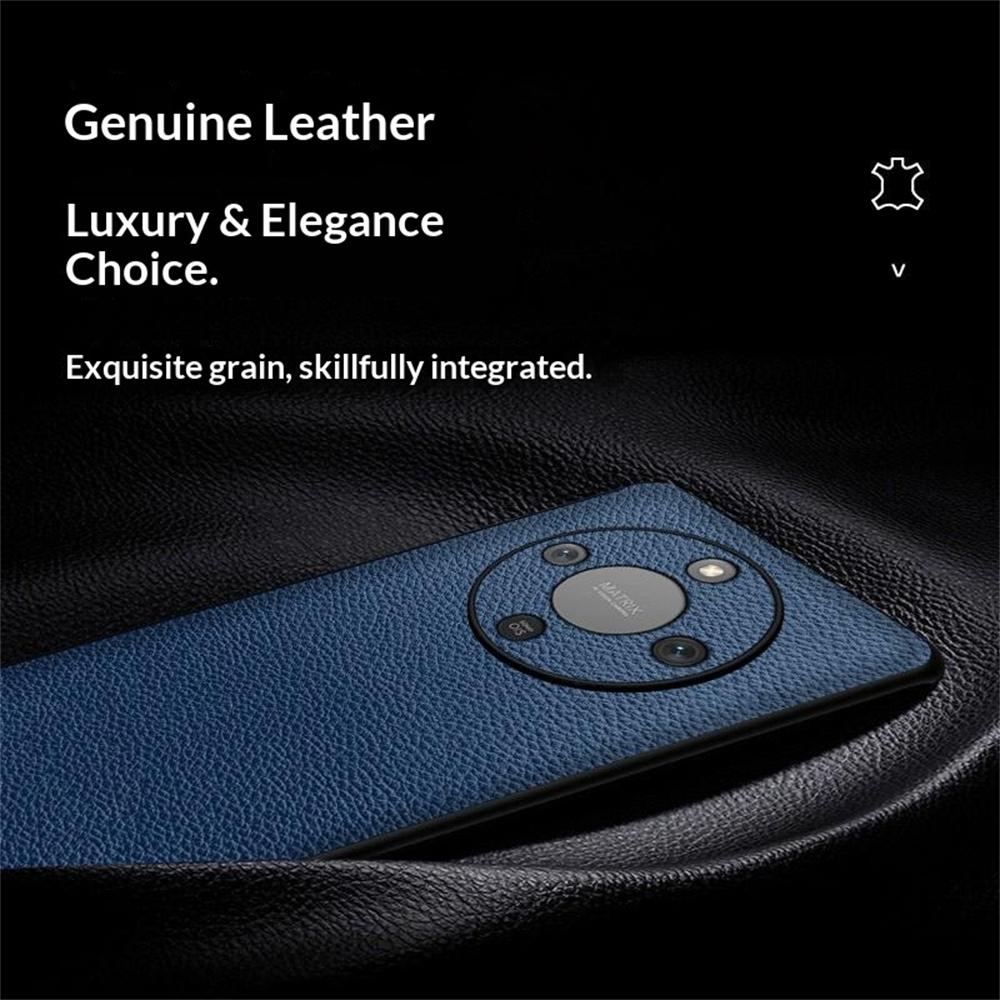 Phone Case For Honor Magic8 Lite 5G / X9d 5G / X70 5G Litchi Texture PU Leather Coated PC + TPU Protective Phone Back Cover