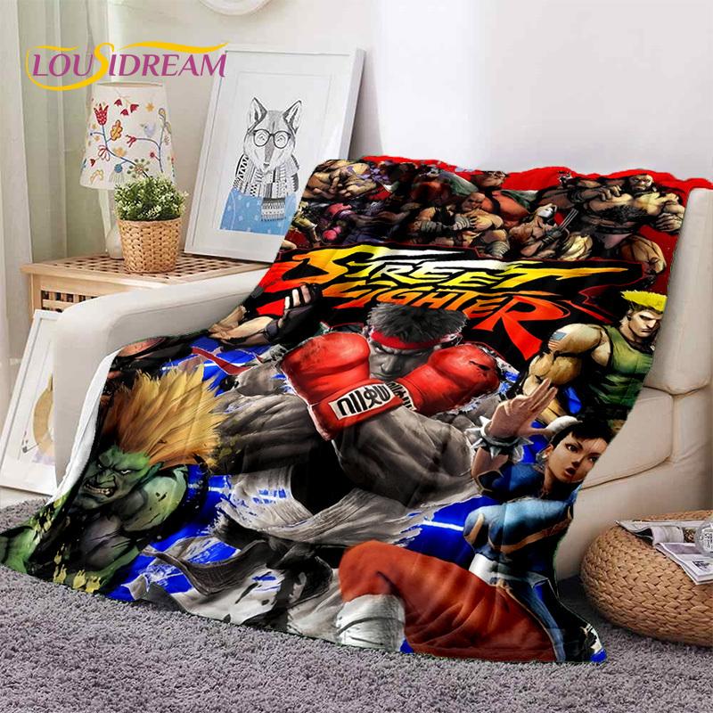 Lastest Retro Game Street Fighter SF Soft Blankets,Keep Warm Throw Blanket Comfortable Blanket for Picnic Beds Sofa Home Bedroom