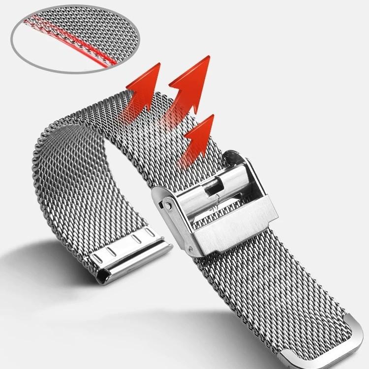 Geeignet für DW Doppelschnalle Mailänder 06 Draht Edelstahl-Geflechtband Apple S11 Samsung Huawei GT5 Armband