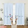 Set aus 2 flach bedruckten beliebten Weihnachtsvorhängen Rentier Schneefall Digital bedruckte Polyester-Vorhänge Festlicher Feiertagsvorhang Hergestellt