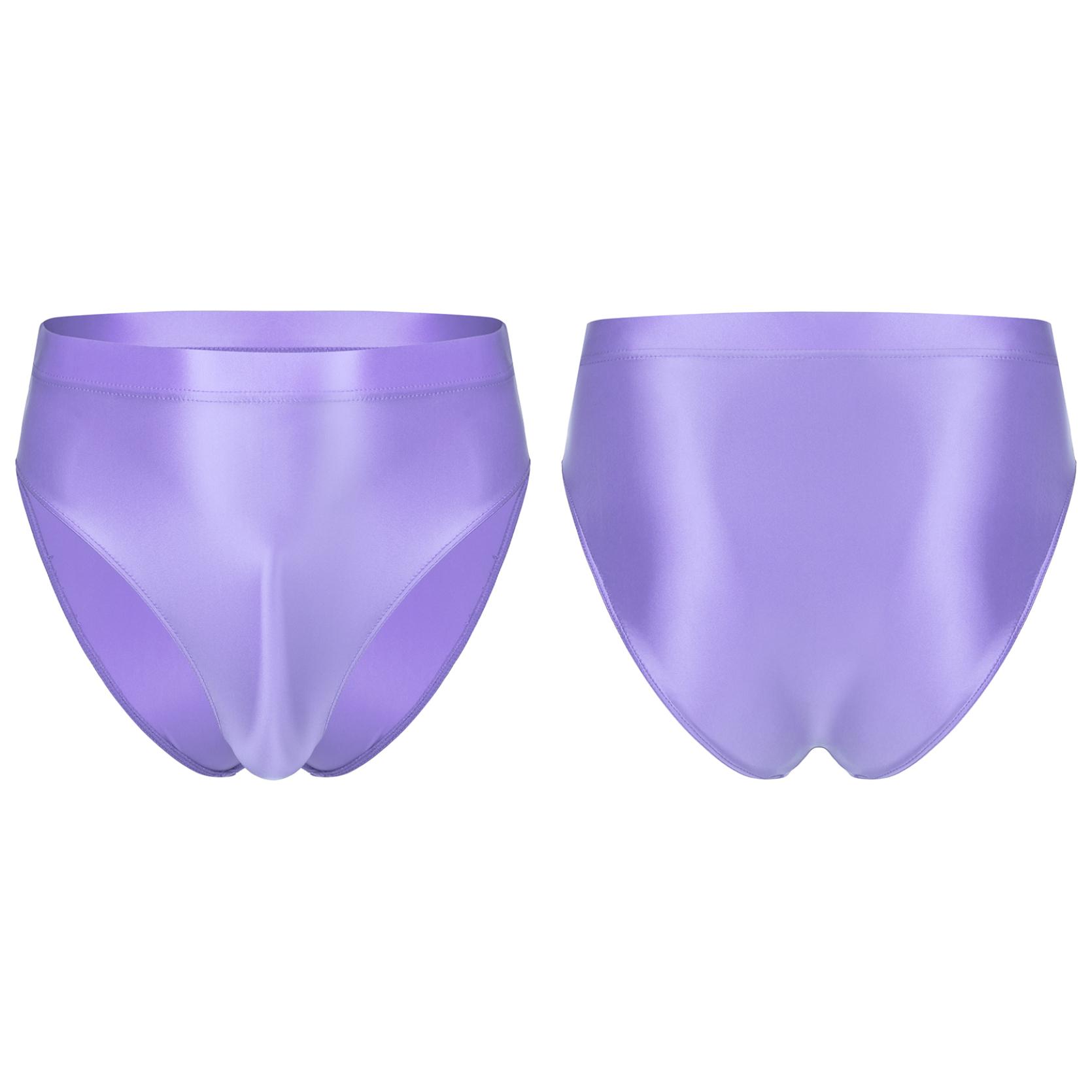 

Мужские глянцевые трусы, однотонные трусы с эластичным поясом, нижнее белье, купальник, нижняя часть купальника XXL светло-фиолетовый