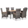 Day and Night - Day and Night Garden Dining Set and Cushions 7 Pieces Gray Synthetic Rattan