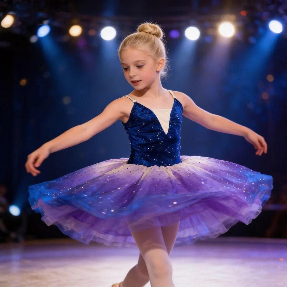 Blingbing Red Kids Ballet Dress Sequin Performance Clothes Fashion Princess Dress  Dance
