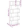 Bookshelf Room Divider Smoked Oak 80 x 24 x 192 cm Engineered Wood