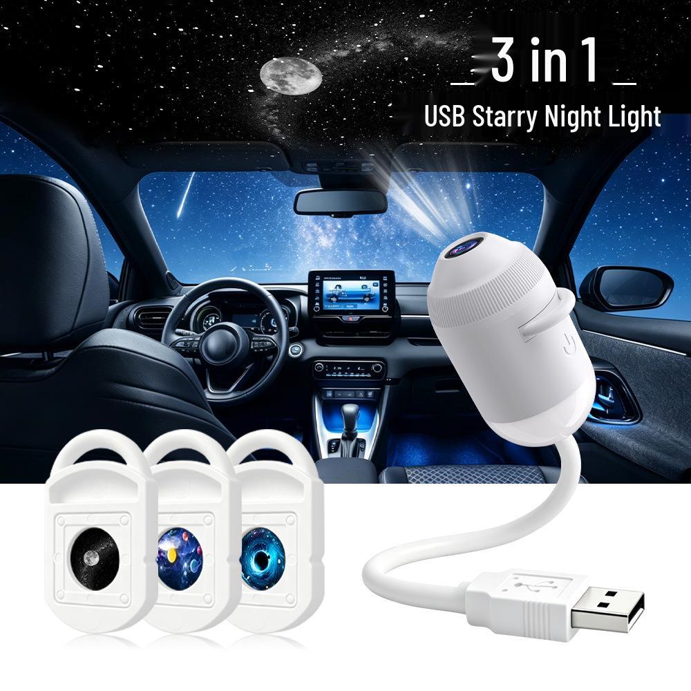 USB Starry Sky Projector Light for Car, Bedroom, Home - Romantic Galaxy Atmosphere Lamp
