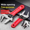 1 Pcs 6/8" Short Handle Adjustable Wrench Oversized Open Bathroom Wrench Mini Small Board Large-Diameter Adjustable Short Handle