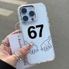 Luxury Six Seven 67 Hot Phone Case For Samsung Galaxy S25 S24 S23 S22 S21 S20 Note20 FE Ultra Edge Plus 4G 5G Transparent Cover