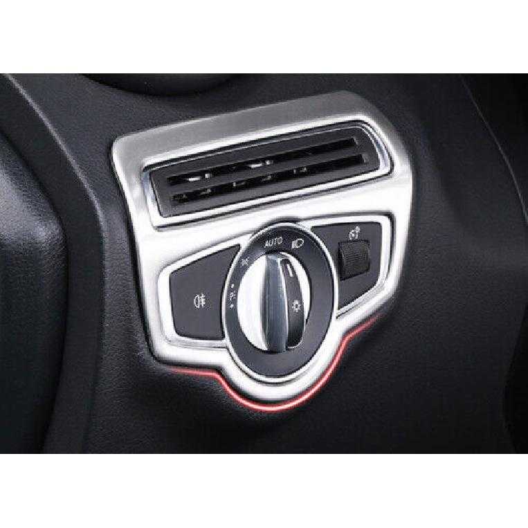 2016- Silver Steel Headlight Switch Control Frame Fit For Benz GLC X253 Trim