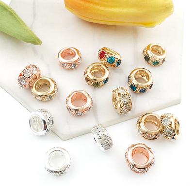 Creative 5pcs Jewelry Accessories Spacing Beads Beads DIY Beaded Bracelet Large Hole Fashion Dots Drill Creative