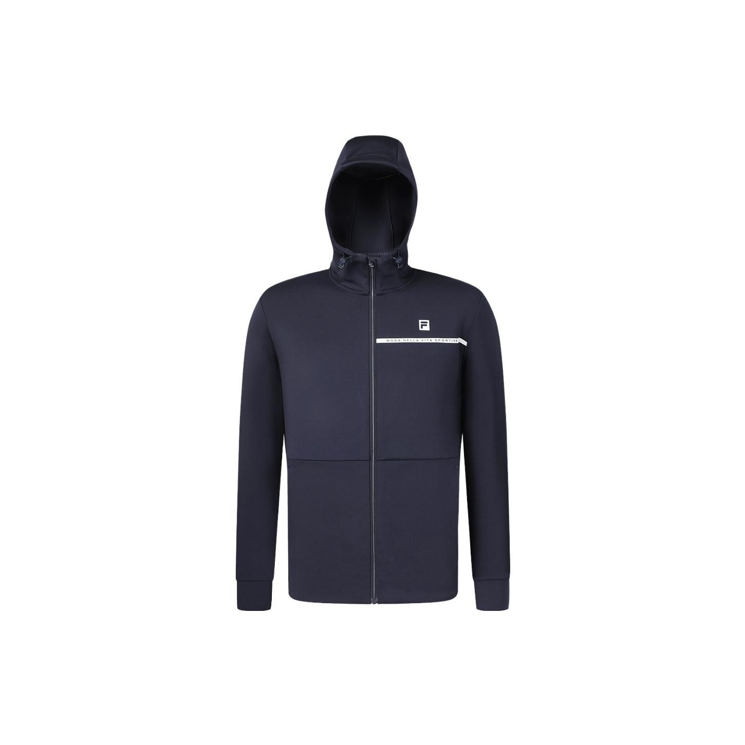 

FILA Letter Print Fitness Hooded Knit Jacket Men jackets Dark-Blue A11M341502FNV 2XL