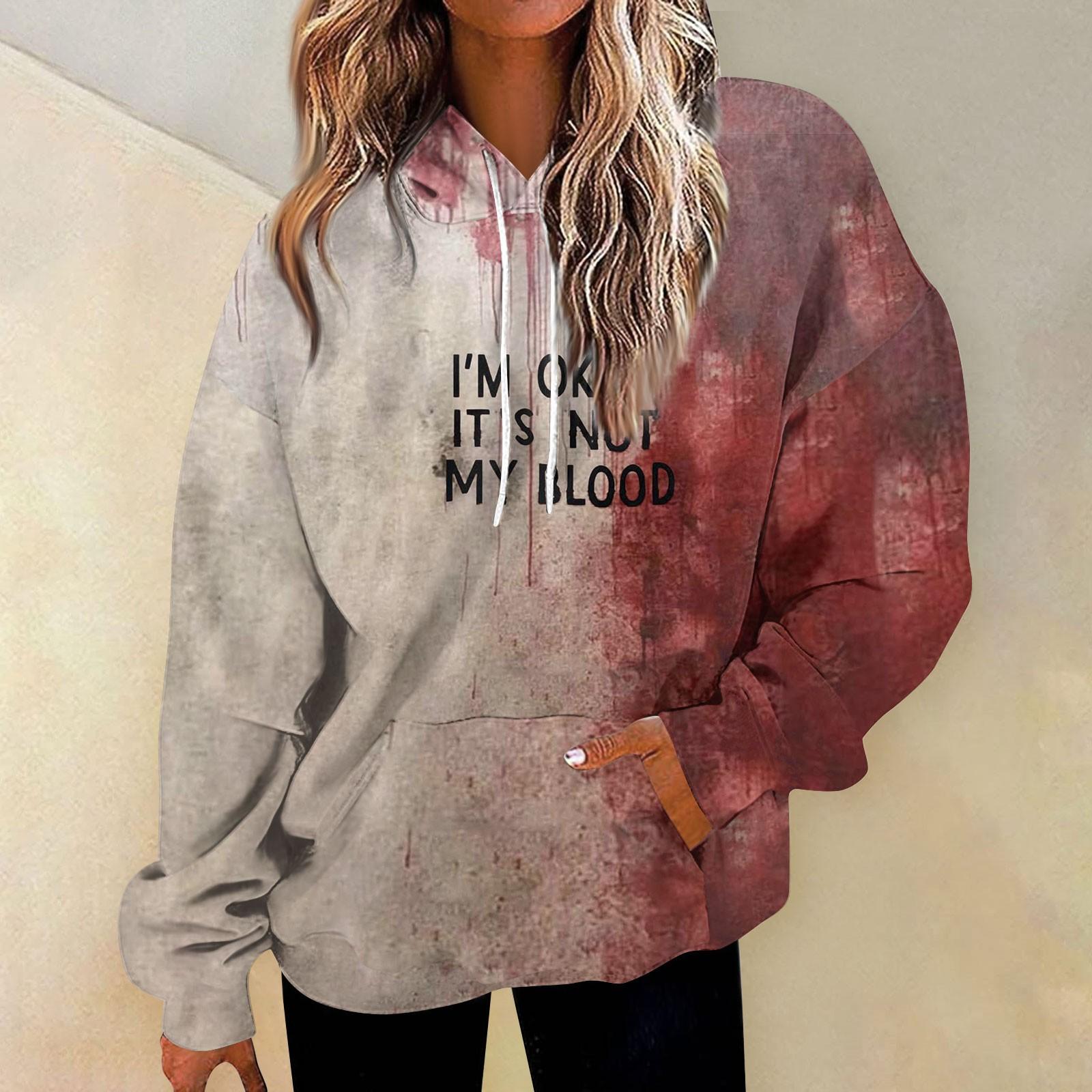 

Женская модная толстовка с принтом, повседневная толстовка с капюшоном и карманами XXXL