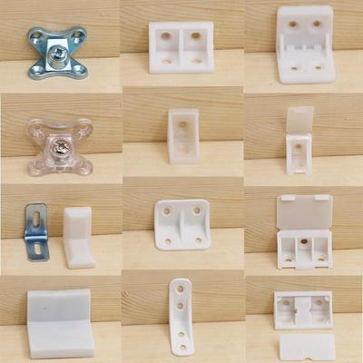 Colțar Alb Îngroșat din Nailon, în Formă de L la 90 de Grade, Triunghiular cu Capac pentru Conector Mobilier Cabinet