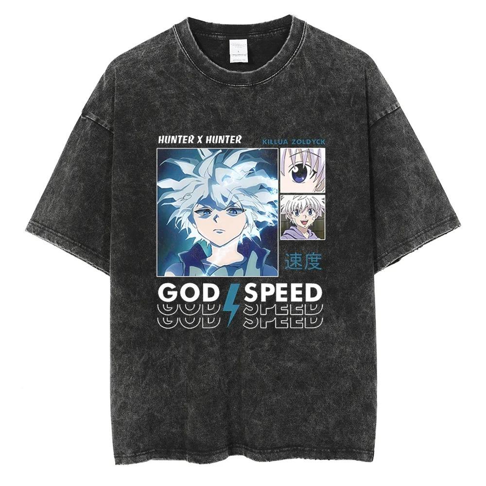 Hunter x Hunter Gon & Killua Classic Character Vintage Washed Oversized T-Shirt | Unisex Anime Streetwear Tee