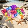 Custom Name Personalized Care Bears Print Beach Towel, for Trip Camping Beach Party Home Decor, Birthday Gift for Family & Friends
