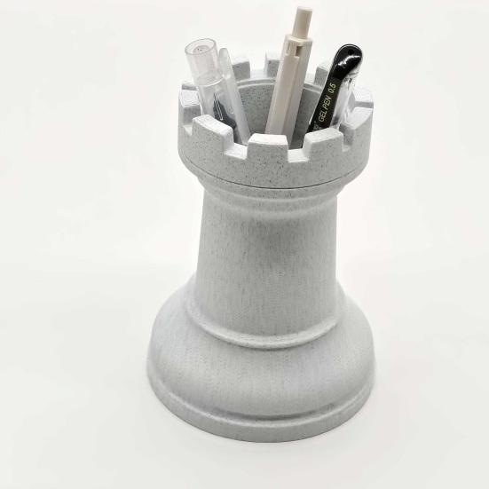 Chess Cart Pen Holder 3D Printed Chess Piece Desk Organizer Minimalist Makeup Brush Storage Cup for Home Office School Supplies