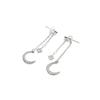 925 Sterling Silver Vintage Earrings For Women Trendy Simple Moon Zircon Earring Jewelry Prevent Allergy Party Accessories Gift