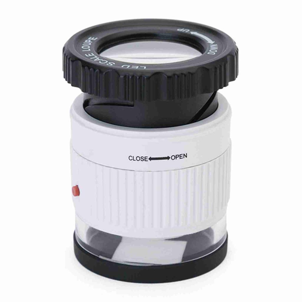 Adjustable Magnification Magnifier Metal Cylinder Type Mirror with Scale Small Size Reading Mirror Jewelry Magnifier