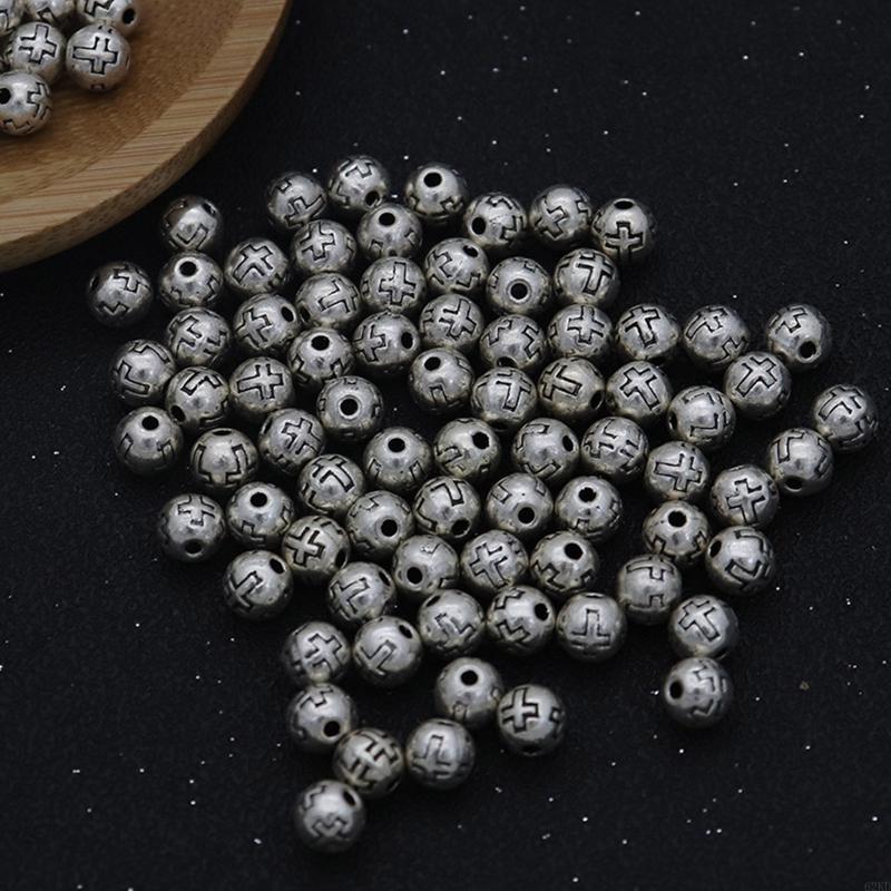62KD for Cross Round Beads 5mm Unfinished 100pcs/set Catholic Christian Bead Decor