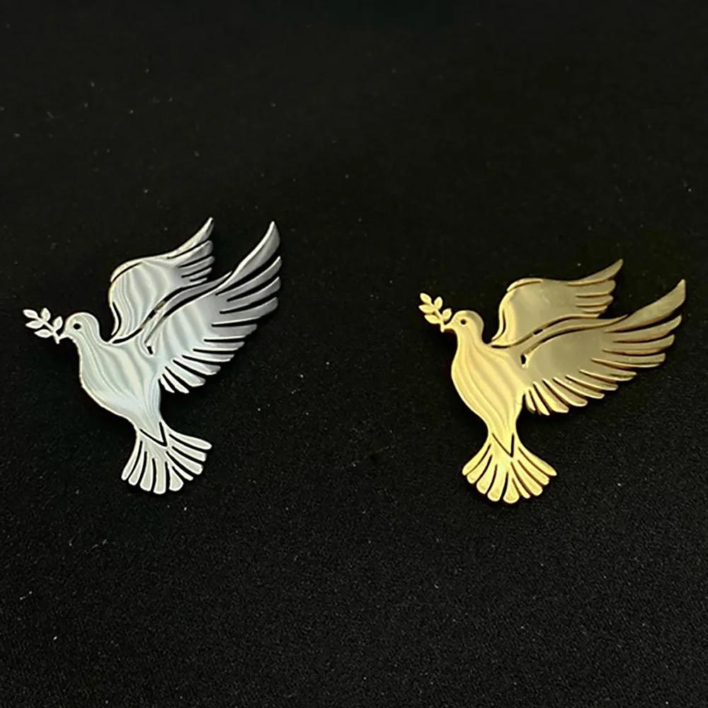 Edelstahl Broschen für Damen Metall Taube Brosche Damen Anzug Reversnadeln Schmuck Zubehör Romantische Hochzeitsfeier Geschenke