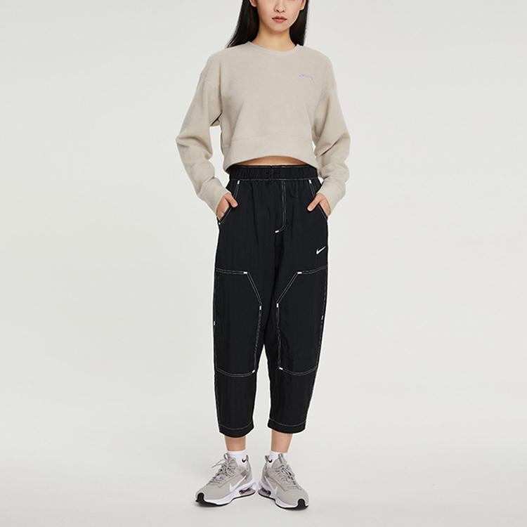 Nike Logo İşlemeli Günlük Dokuma Pantolon Bahar Kadın Alt Siyah DM6210-010