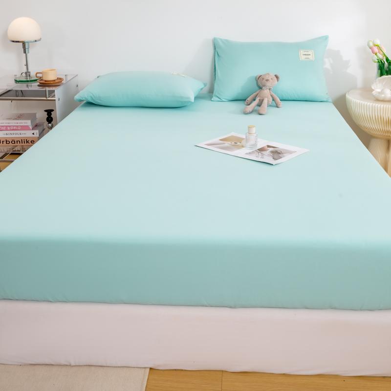 Neues Spannbettlaken aus gebürstetem Polyester-Baumwoll-Twill in Volltonfarbe, 1 Stück, 120/150/180/200 cm, maschinenwaschbar, leicht und atmungsaktiv